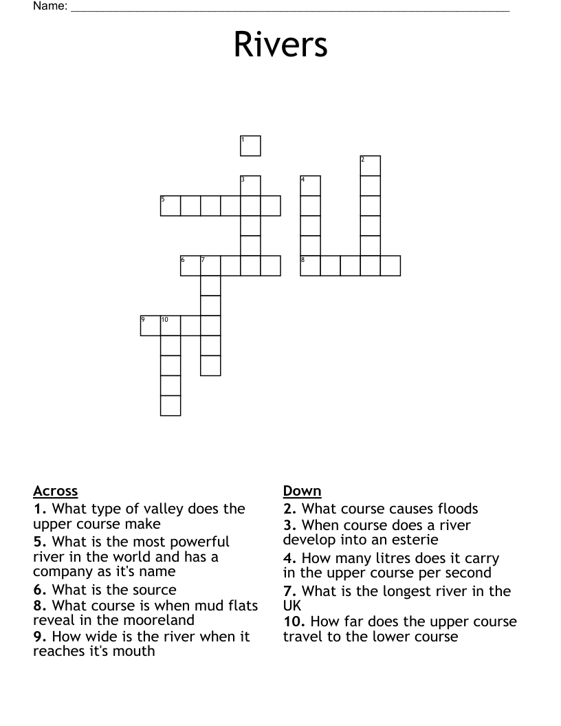 Rivers Crossword
