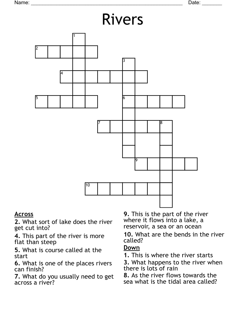 Rivers Crossword