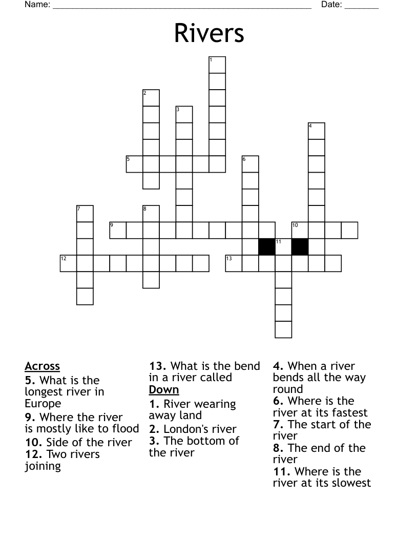 Rivers Crossword