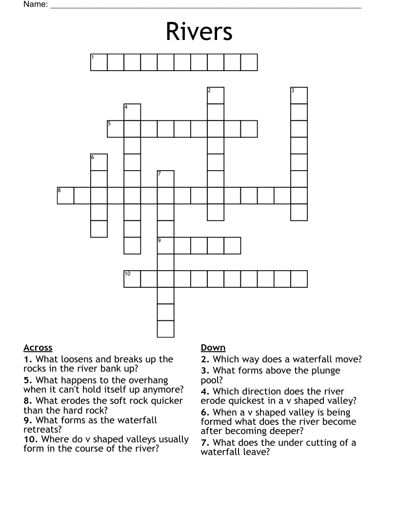 Rivers Crossword