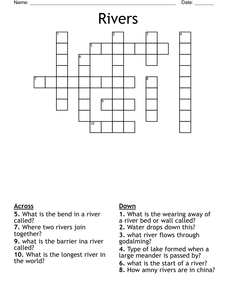Rivers Crossword