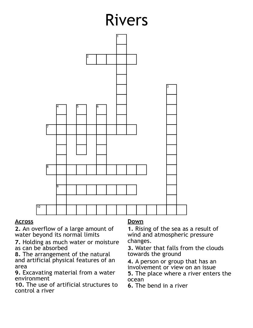 Rivers Crossword