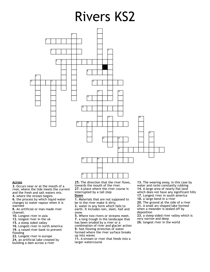 Rivers KS2 Crossword