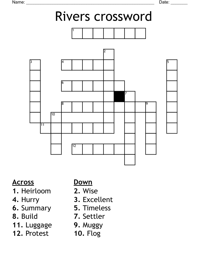 Rivers crossword
