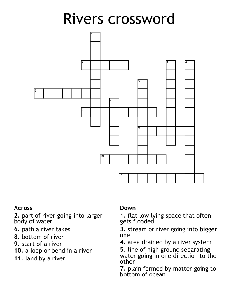 Rivers crossword
