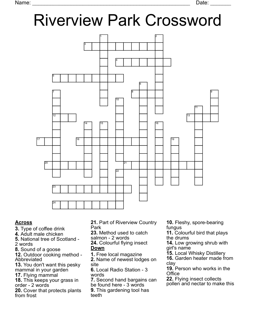 Riverview Park Crossword