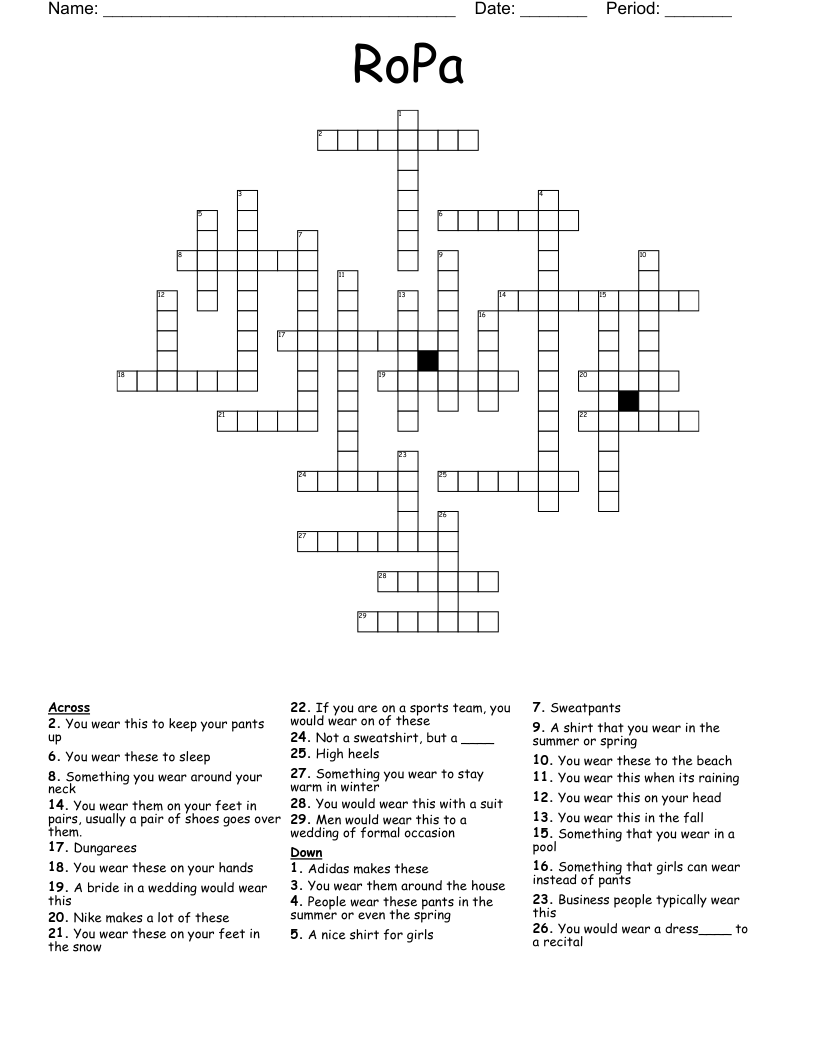 RoPa Crossword