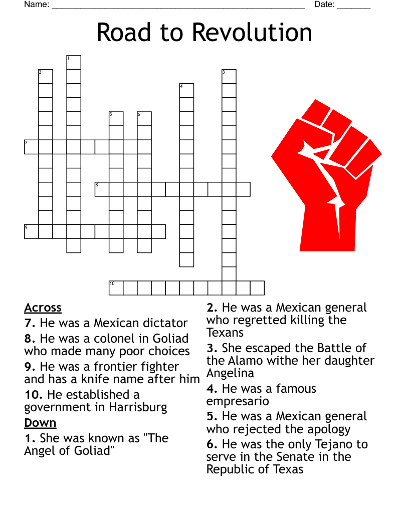 Road to Revolution Crossword