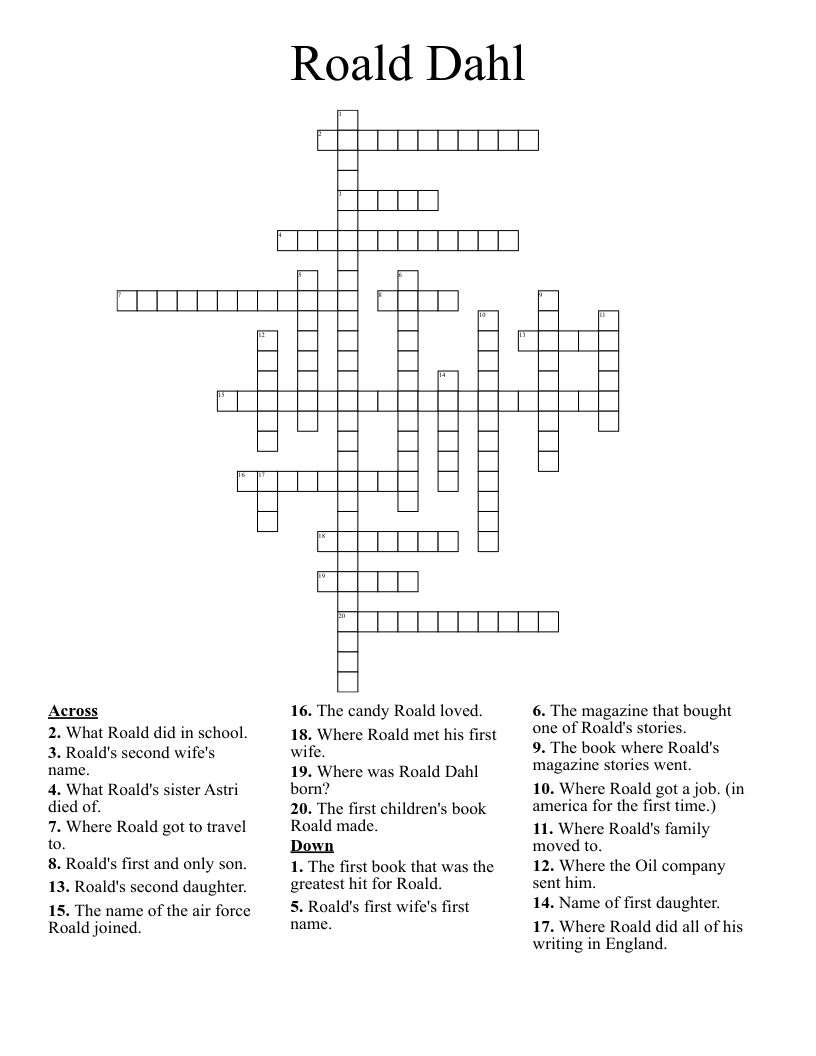 Roald Dahl Crossword
