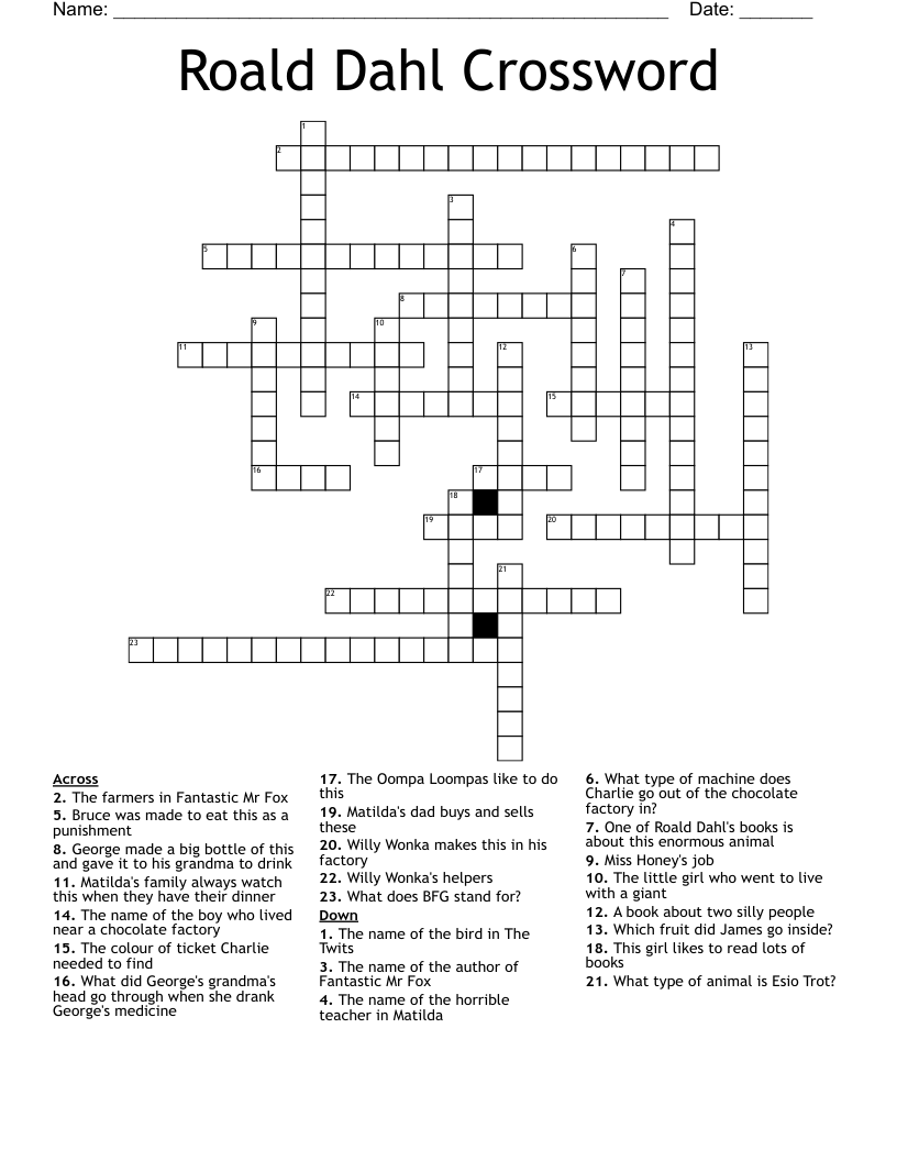 Roald Dahl Crossword