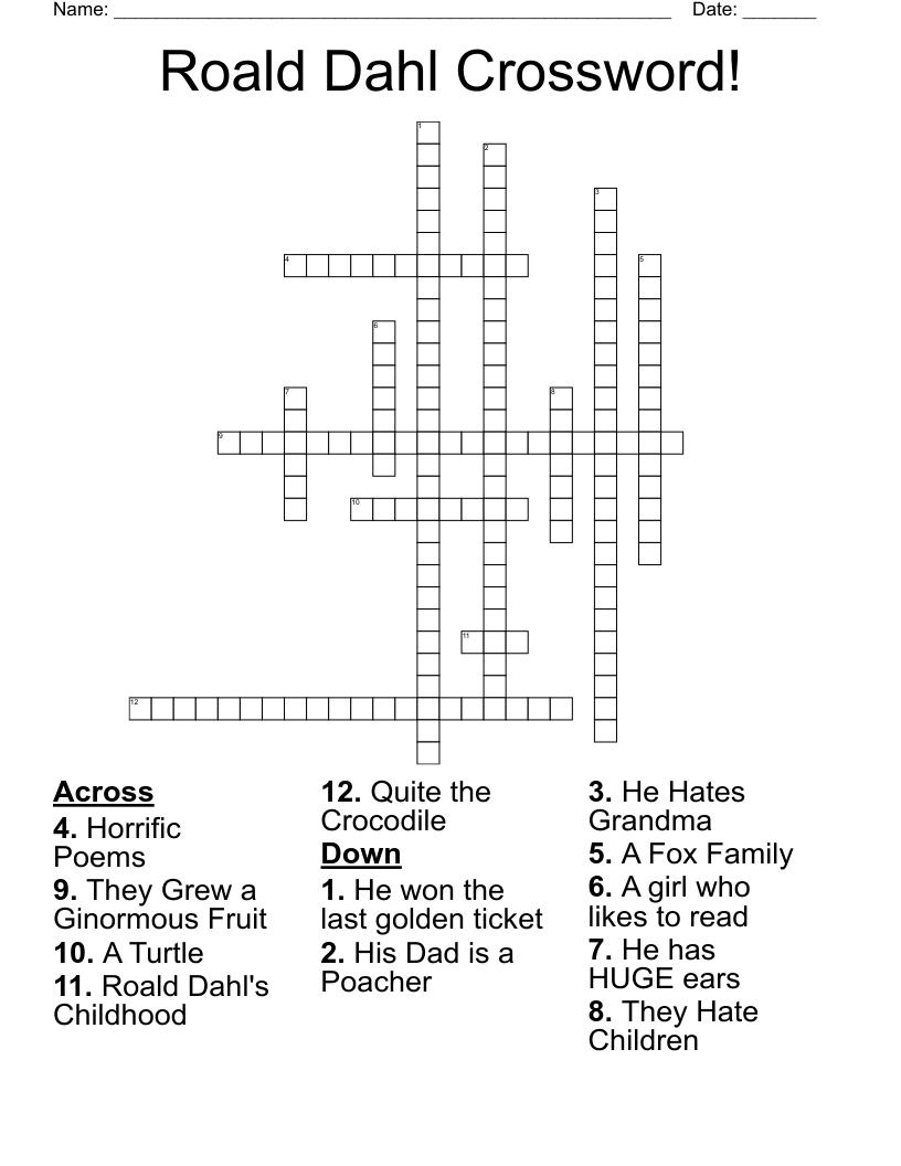 Roald Dahl Crossword!