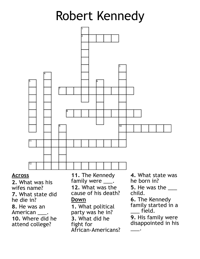 Robert Kennedy Crossword