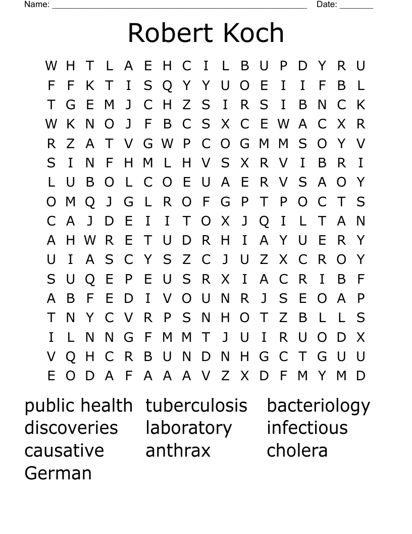 Robert Koch Word Search