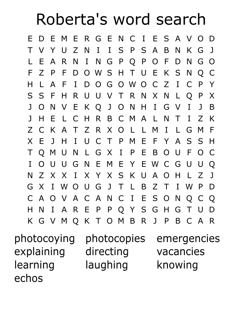 Roberta's word search