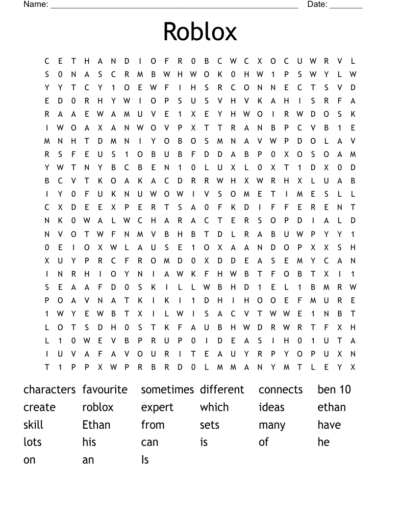 Roblox Word Search