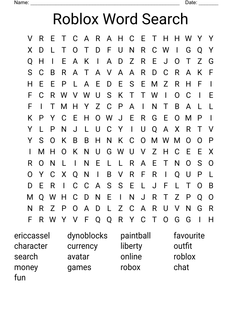 Roblox Word Search