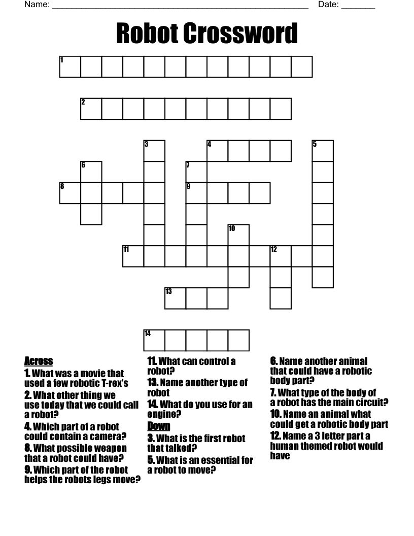 Robot Crossword