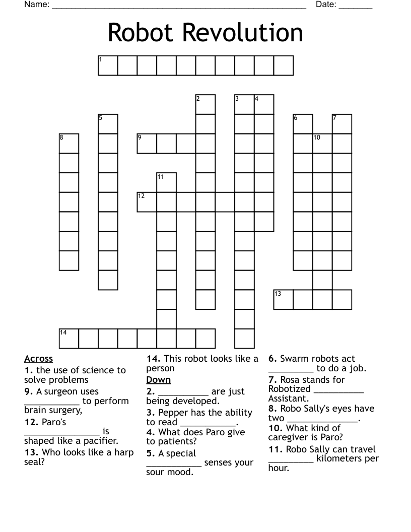 Robot Revolution Crossword