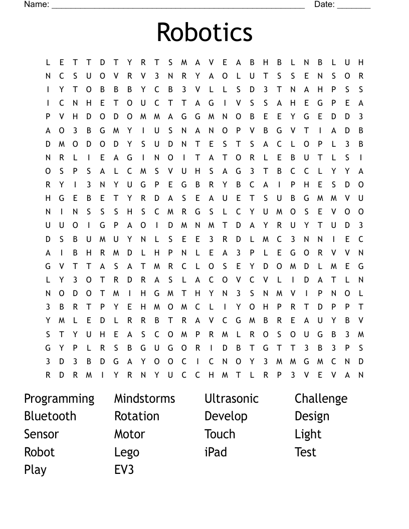 Robotics Word Search