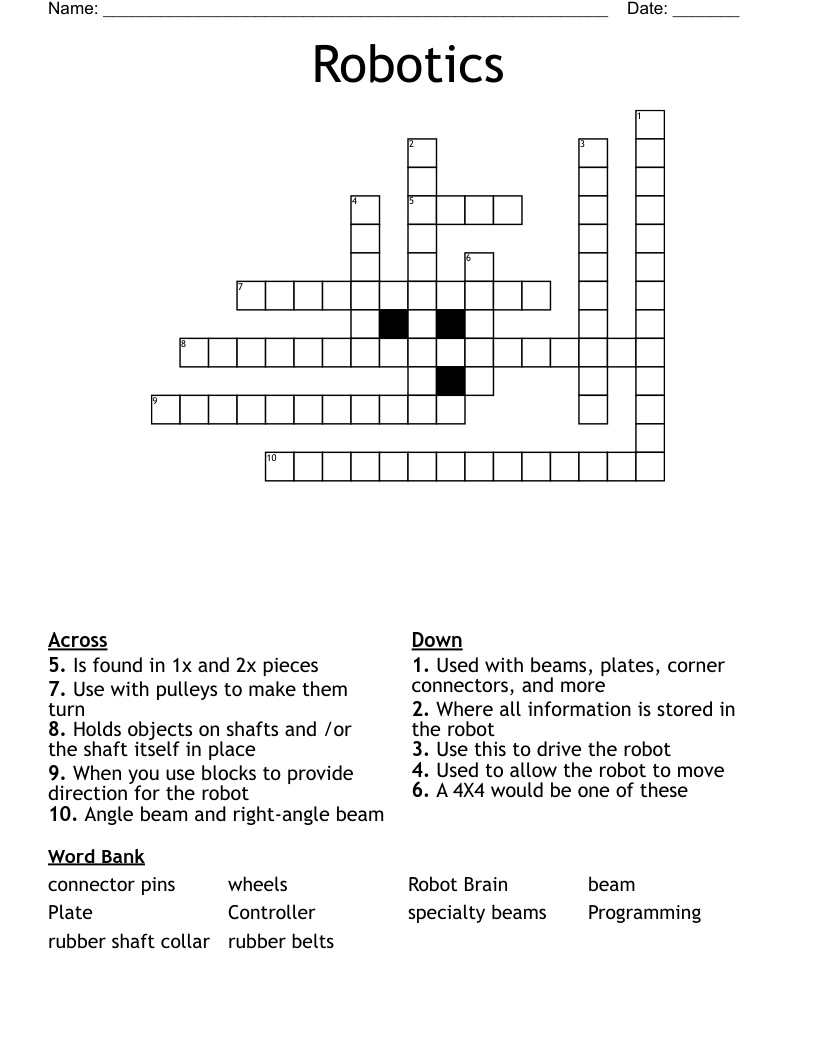 Robotics Crossword