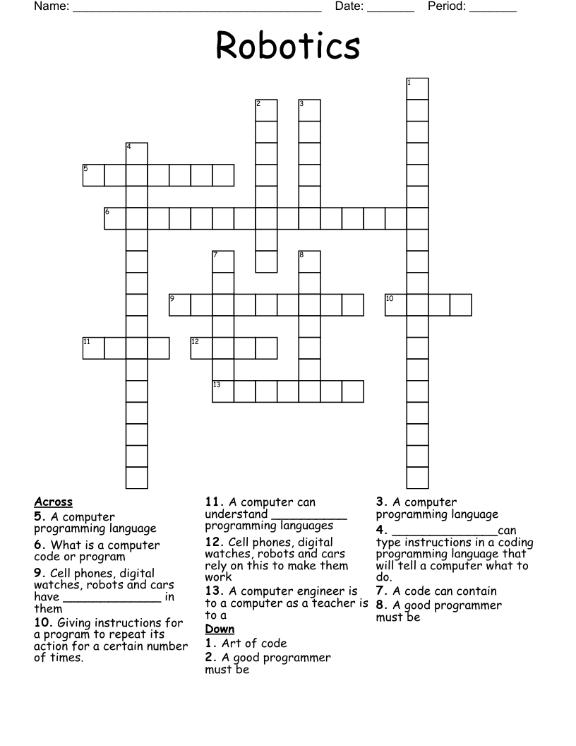 Robotics  Crossword