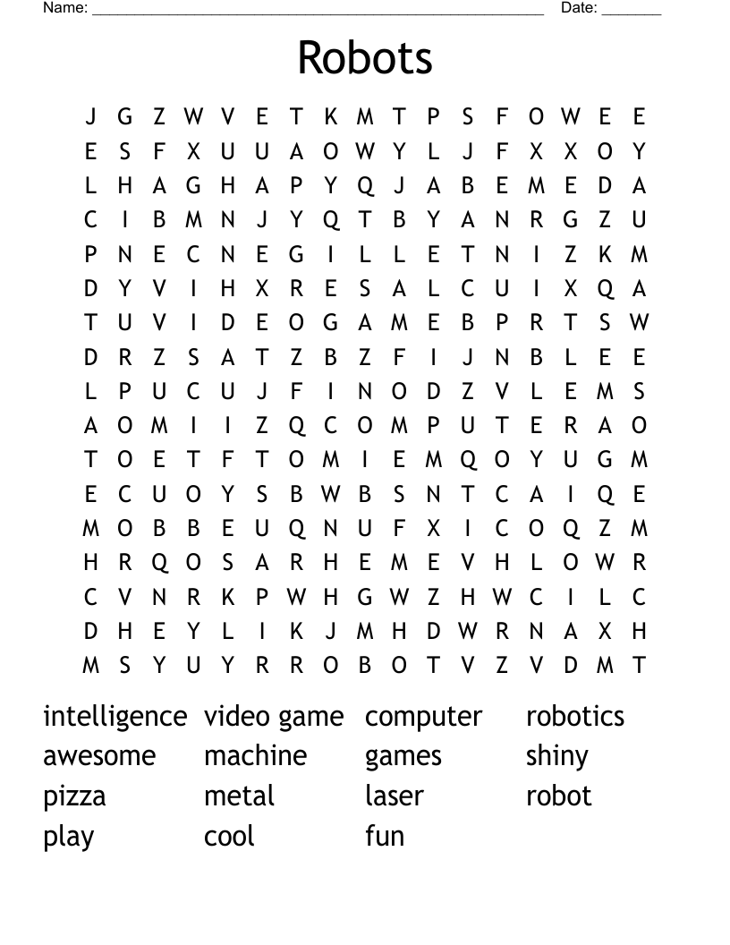 Robots Word Search