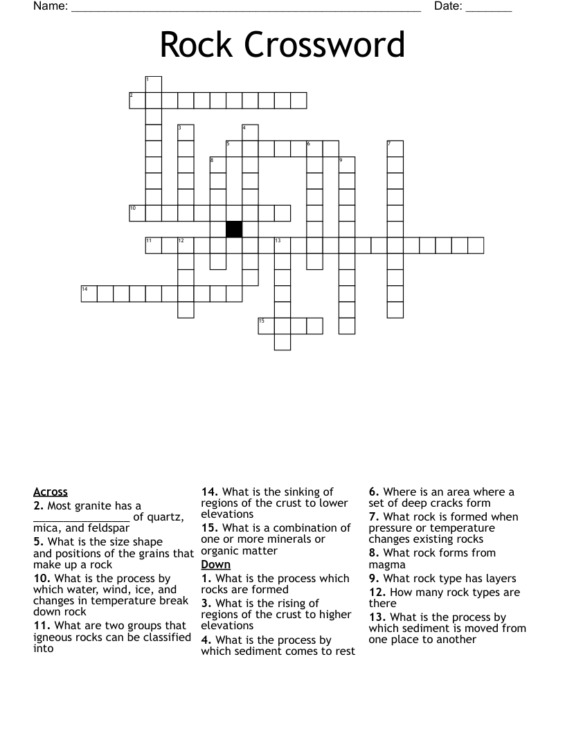 Rock Crossword