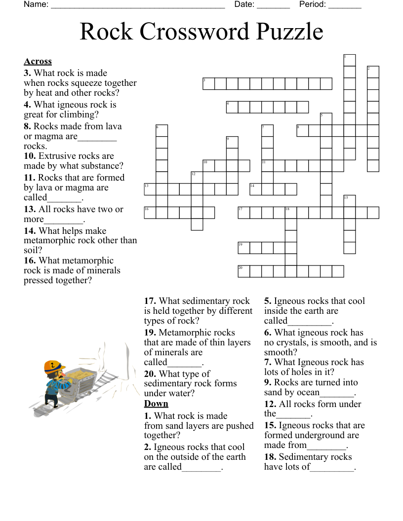 Rock Crossword Puzzle