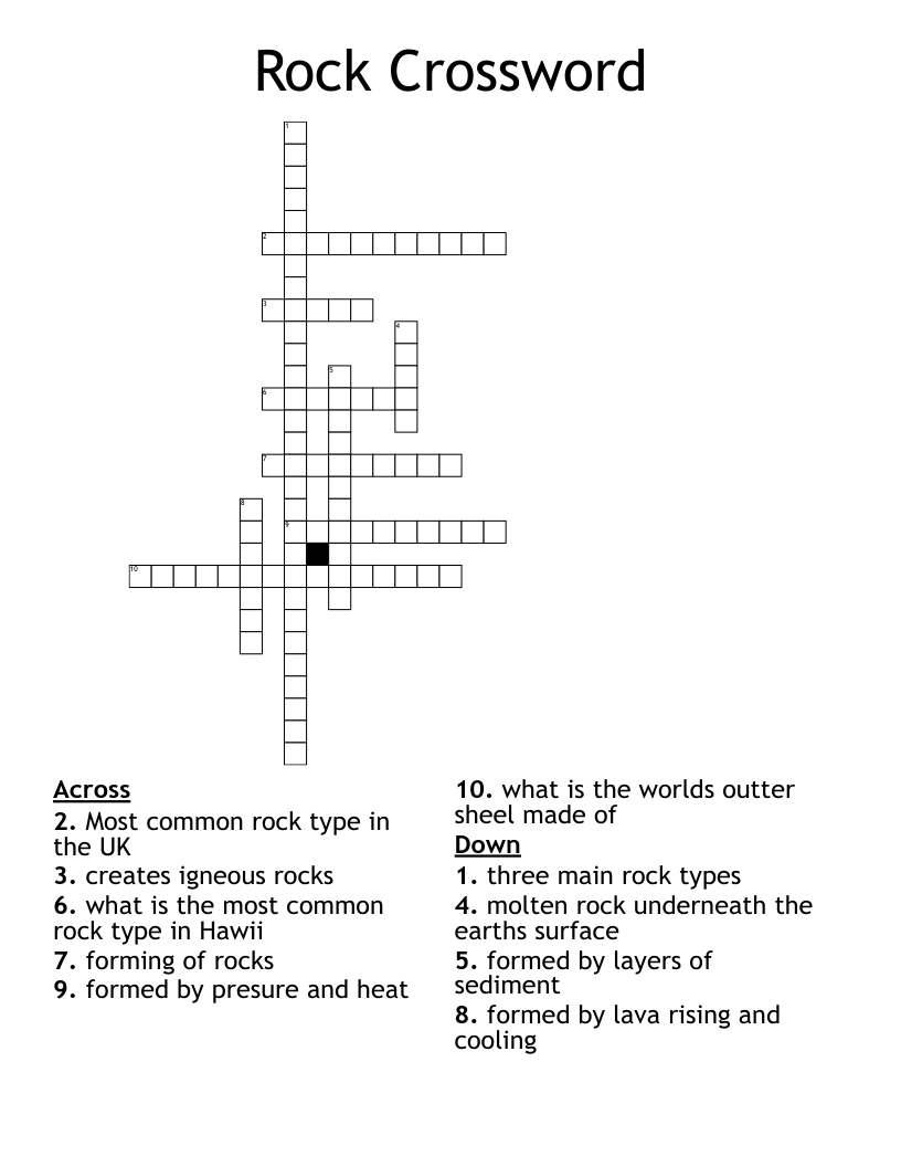 Rock Crossword 