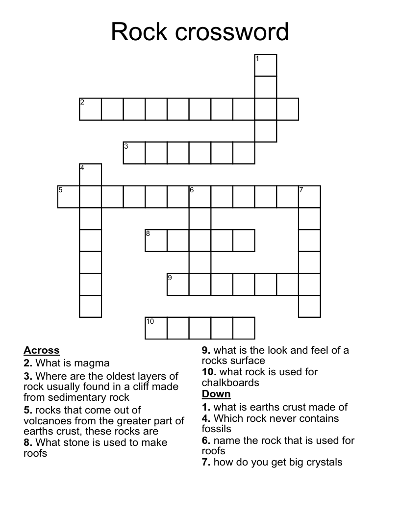 Rock crossword