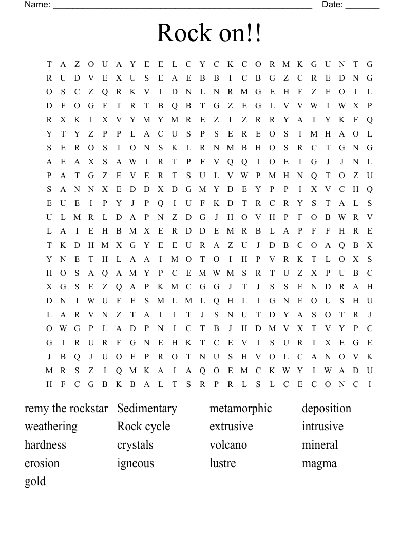 Rock on!! Word Search