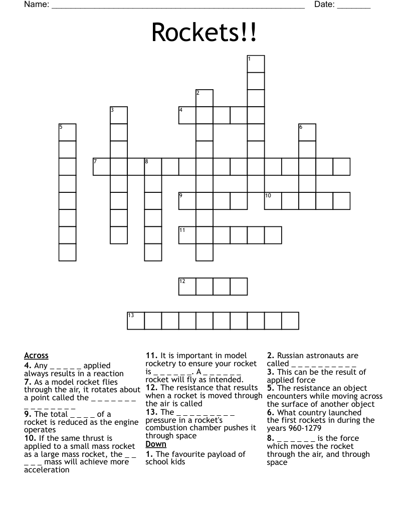 Rockets!! Crossword