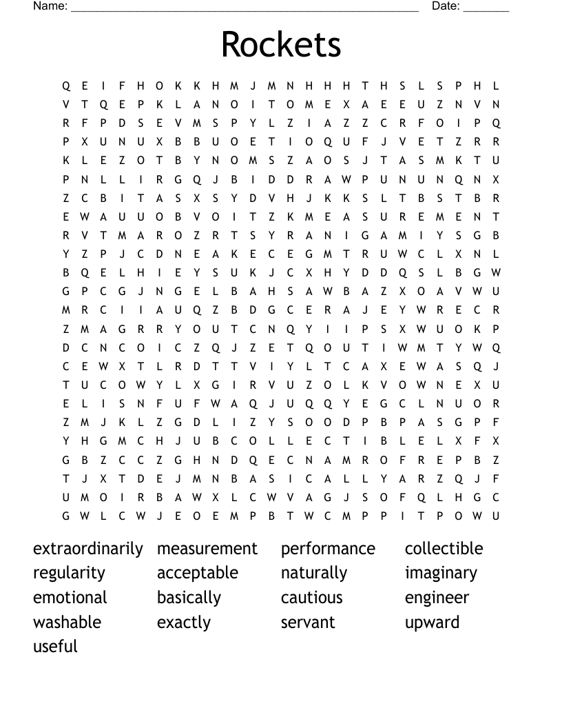 Rockets Word Search