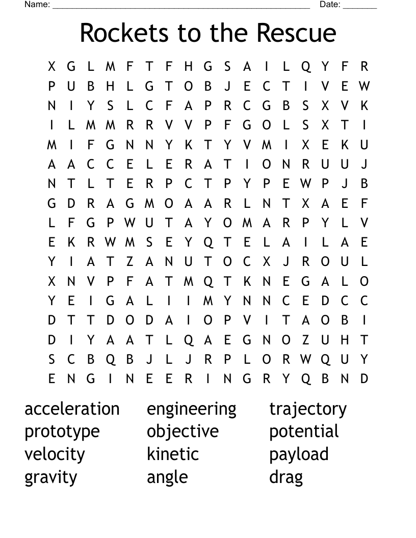 Rockets to the Rescue Word Search