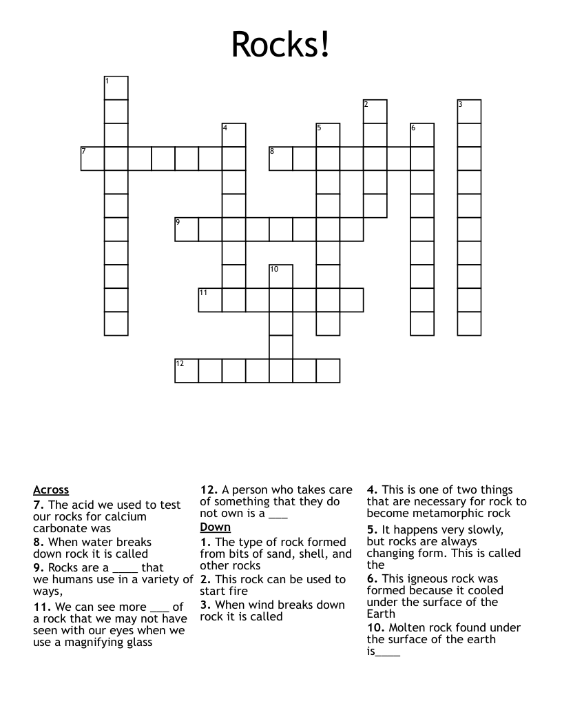 Rocks!  Crossword