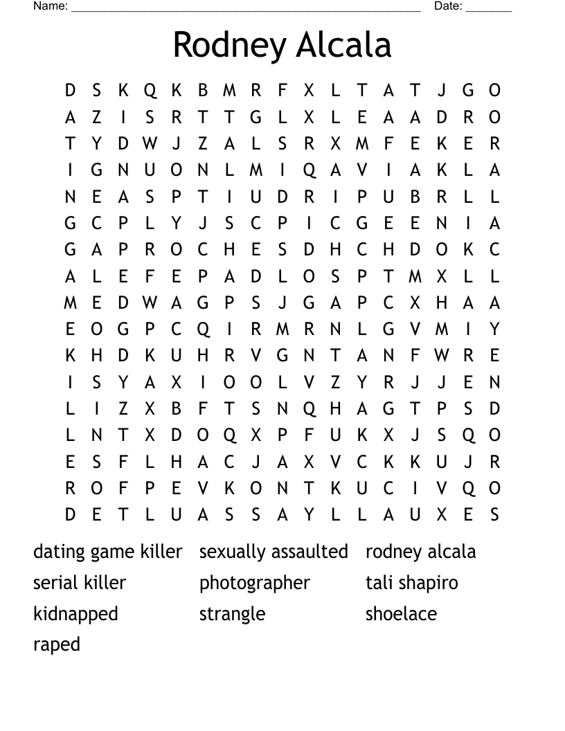 Rodney Alcala Word Search
