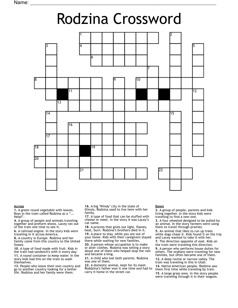 Rodzina Crossword