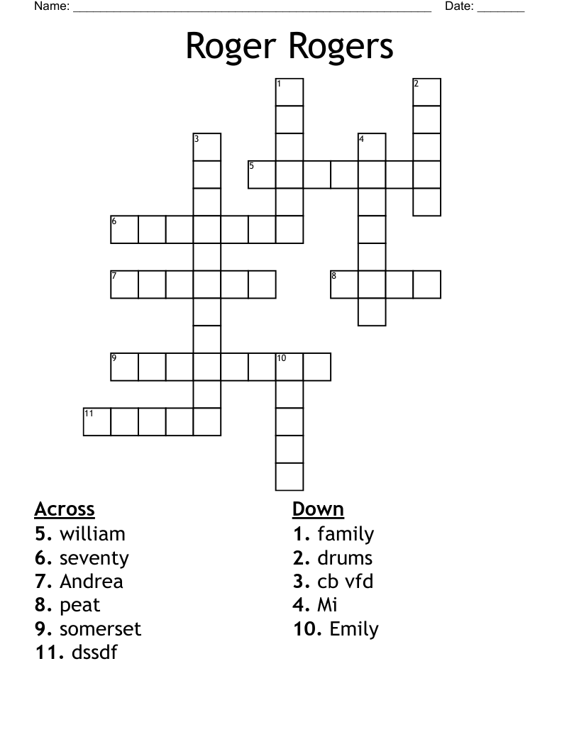 Roger Rogers Crossword