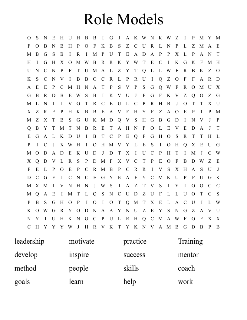 Role Models Word Search