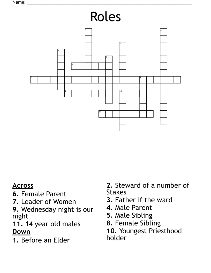 Roles  Crossword
