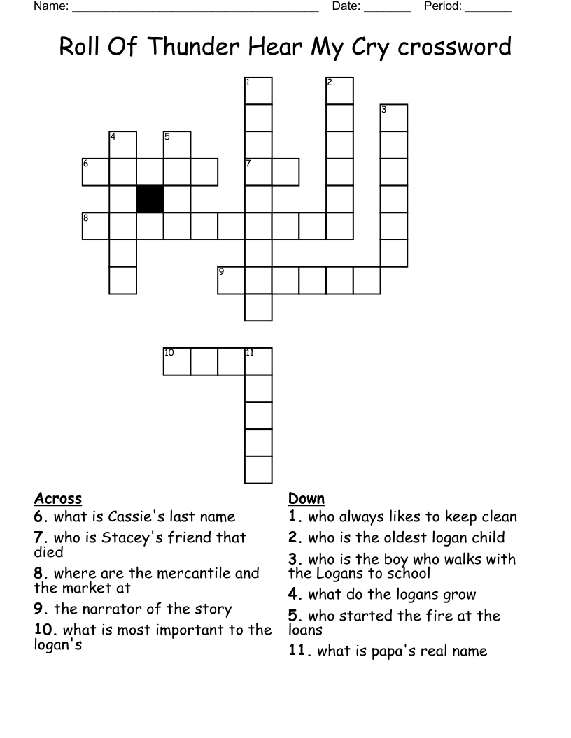 Roll Of Thunder Hear My Cry crossword
