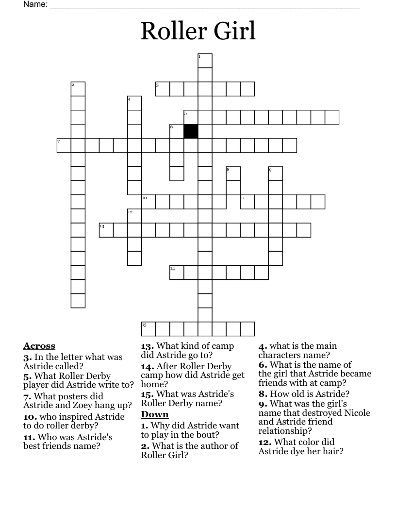 Roller Girl Crossword