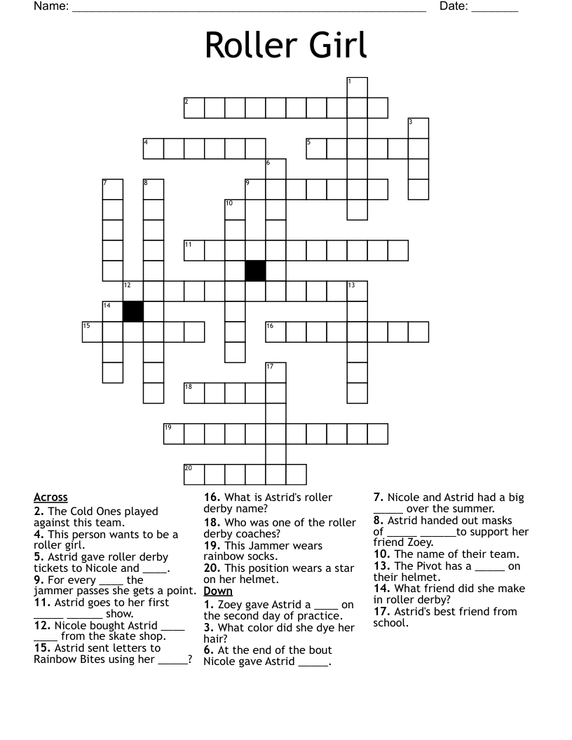Roller Girl Crossword