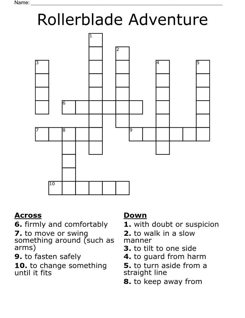 Rollerblade Adventure Crossword