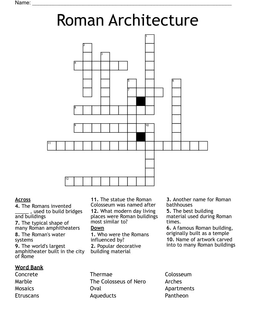 Roman Architecture Crossword