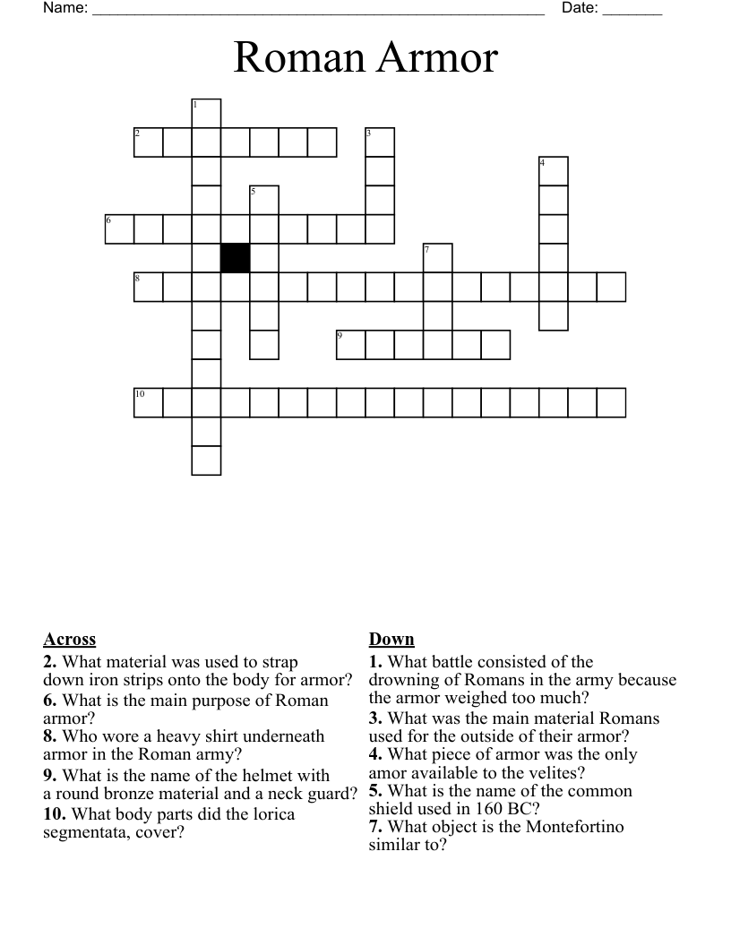 Roman Armor Crossword