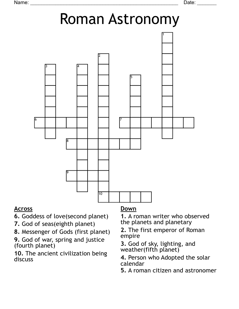 Roman Astronomy Crossword
