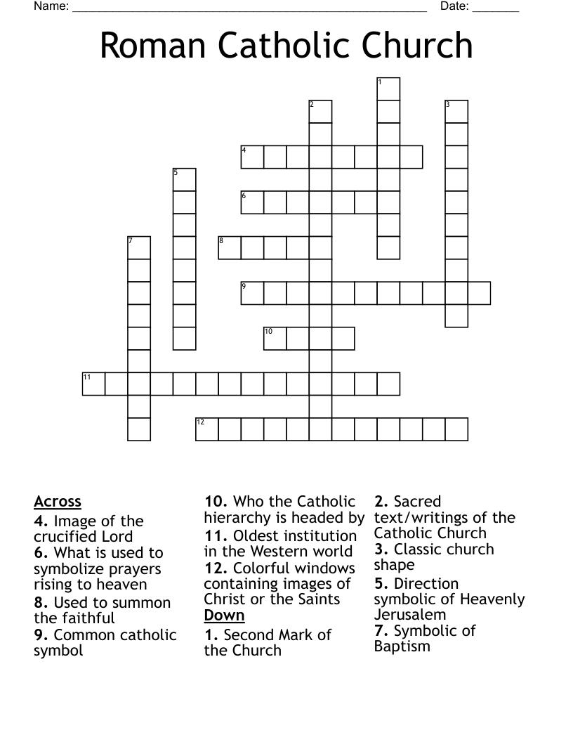 Roman Catholic Church Crossword