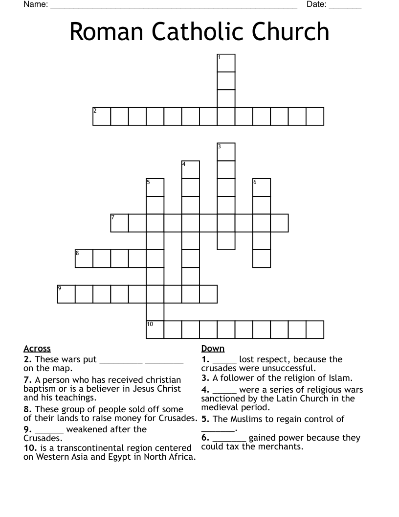 Roman Catholic Church Crossword
