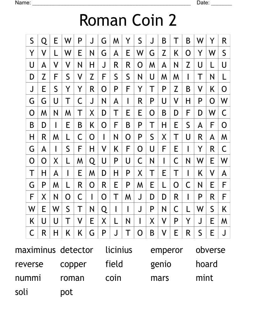 Roman Coin 2 Word Search